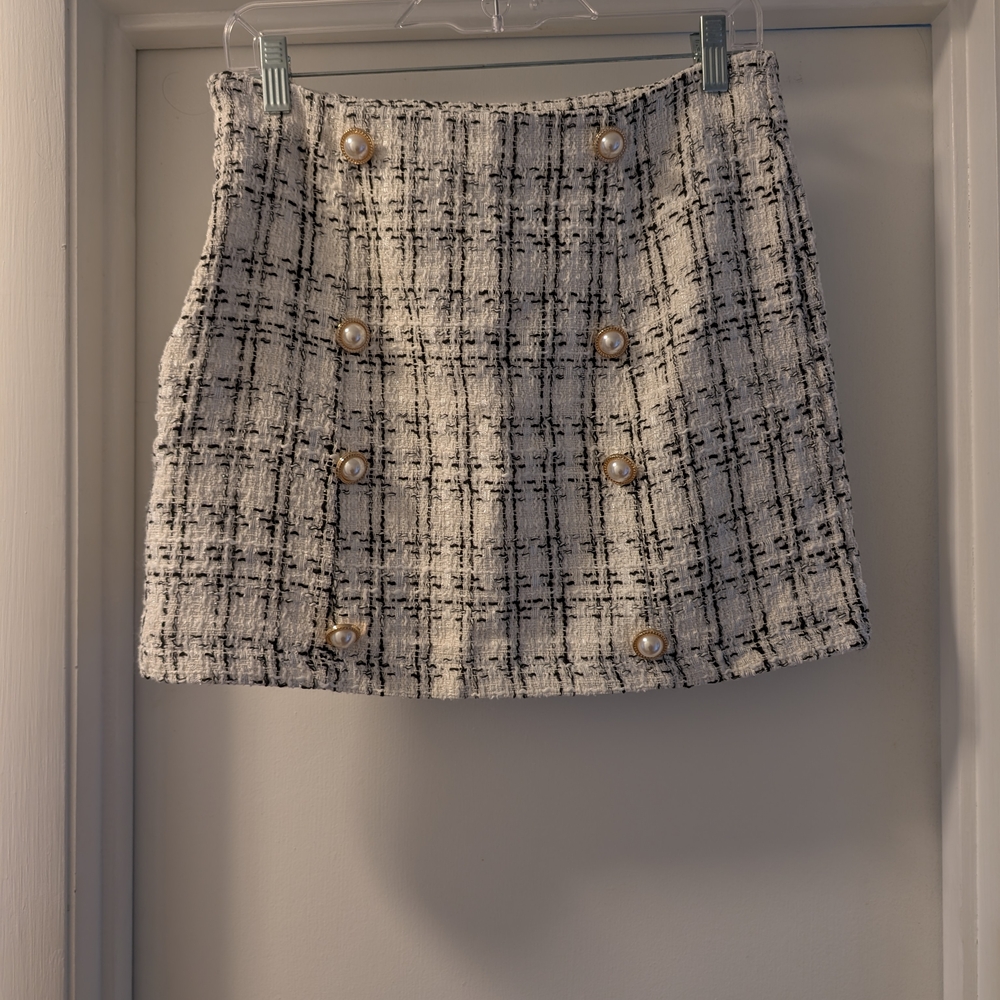 Elegant Tweed Mini Skirt